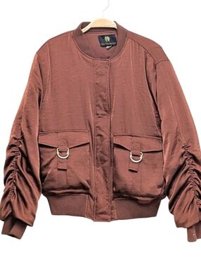 House Of Harlow 1960 Copper Satin Bomber Jacket Large